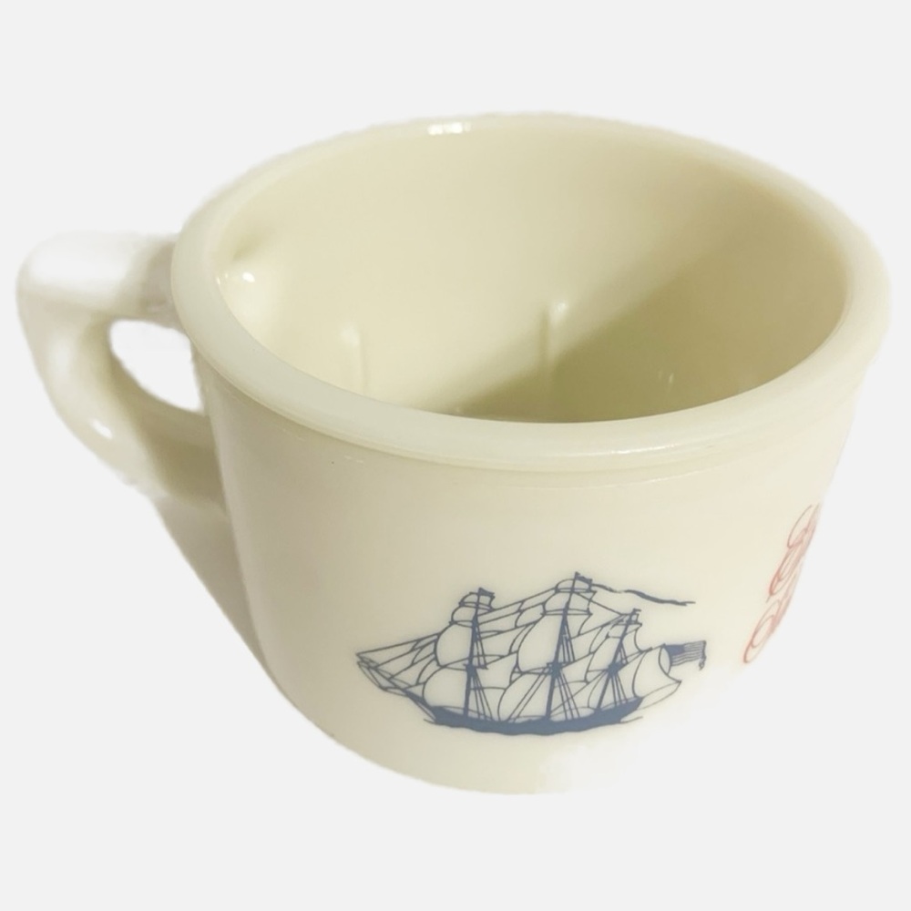 Vintage Old Spice Shulton Shaving Cream Mug Cup Ship Grand Turk 1876 🔴⚪️🔵